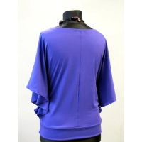 Bluzeczka Diana z pięknymi falbaniastymi rękawami - chabrowa